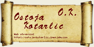 Ostoja Kotarlić vizit kartica